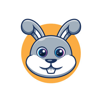 Cute bunny head mascot vector illustration