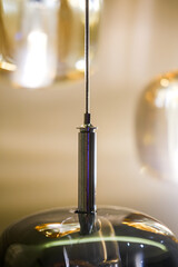 close up of a glass lamp