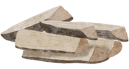 Camping  equipment watercolorwith transparent background