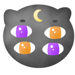 Halloween cat watercolor illustration