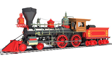 Steam Locomotive Train Tender 3D rendering on white background © 3D Horse