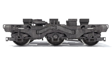 Train Trucks Locomotive Wheels 3D rendering on white background © 3D Horse