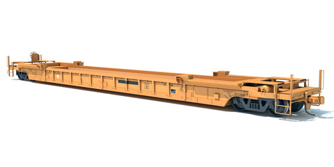 Railroad Double Stack Car 3D rendering on white background © 3D Horse