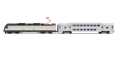 Passenger Train 3D rendering on white background