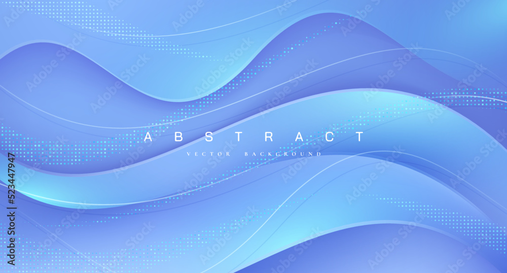 Poster abstract blue gradient background with wavy shapes. trendy abstract background.