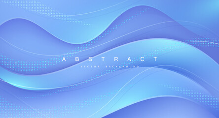 Abstract blue gradient background with wavy shapes. Trendy Abstract background.