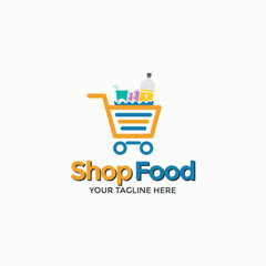 Food shop online logo template design