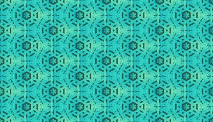 Abstract green ethnic ikat pattern. Wallpaper in the style of Baroque. Design for background, wallpaper, illustration, fabric, clothing, batik, carpet.
