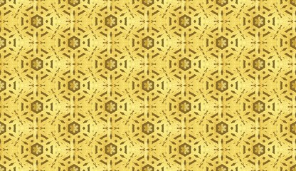 Abstract gold ethnic ikat pattern. Wallpaper in the style of Baroque. Design for background, wallpaper, illustration, fabric, clothing, batik, carpet.
