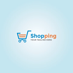 Online Store Logo Design Template. Vector illustration of shopping cart and shop bag combination logo design concept. Perfect for E-commerce, sales, discount or web store elements. Company emblem