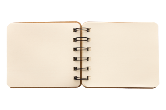 blank notebook isolated on a transparent background note paper