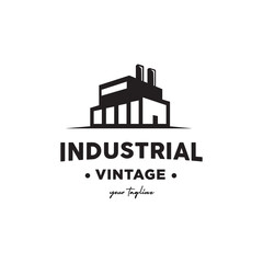 Naklejka premium vintage industry factory building logo for all company 