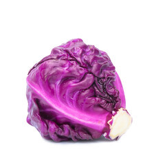 Obraz premium purple cabbage isolated on white background