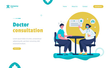 Doctor consultation flat design illustration concept