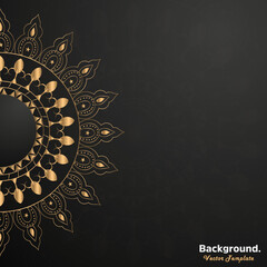 Luxury mandala background with golden arabesque pattern Arabic Islamic east style, poster, cover, banner, Beautiful card, Figure mandala for coloring, Vector luxury Islamic background with mandala
