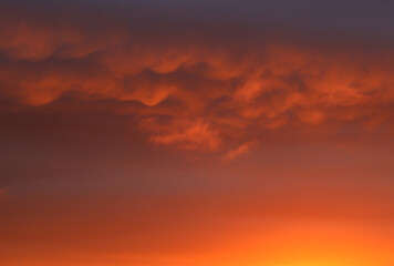 Blood red sunrise.