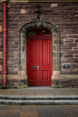 Fototapeta na wymiar old red door