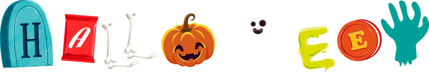 Halloween Typography, flat design