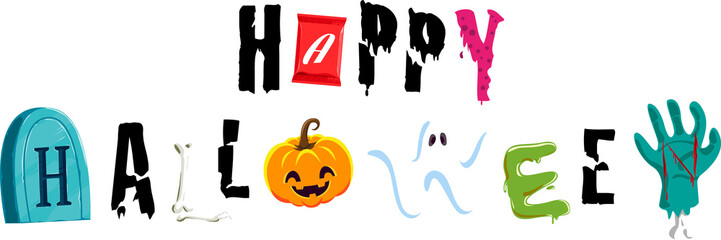 Halloween Typography, flat design