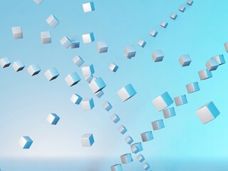 立方体　浮遊　デザイン　背景