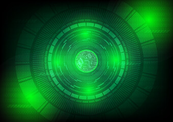 Vector cyber security communication concept with circuit board for the technology background