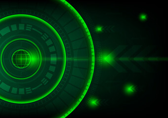 Vector cyber security communication concept with circuit board for the technology background