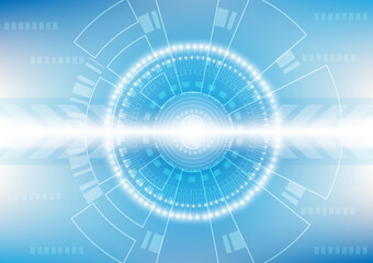 Vector cyber security communication concept with circuit board for the technology background