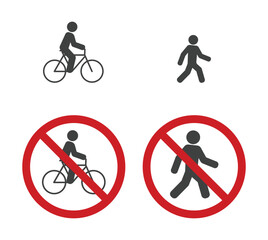 person pedestrian and bicyclist stop sign icon - 523453553
