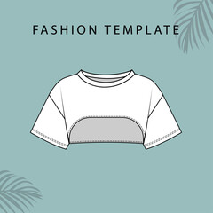 CROP T-SHIRT FASHION FLATS TEMPLATE