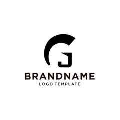 Initial J with Helmet Spartan Modern Vector Simple