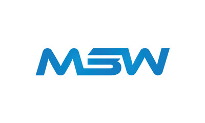 MBW letters linked logo design, Letter to letter connection monogram concepts vector alphabet