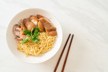 dried stewed pork leg noodles bowl
