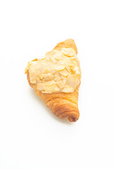 croissant with cream and almonds