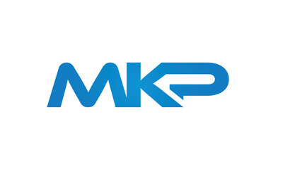 MKP letters linked logo design, Letter to letter connection monogram concepts vector alphabet