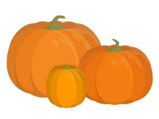 Obraz premium Vector illustration of pumpkins isolated on white background.