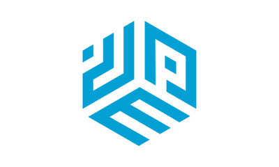 letter PE hexagon 3d JP JE  logo vector design symbol illustration sign icon design idea