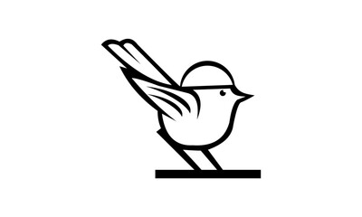 vector bird standing on the floor design symbol illustration sign icon design idea logo