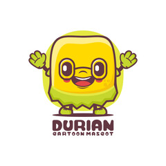 Durian cartoon mascot. fruit vector illustration