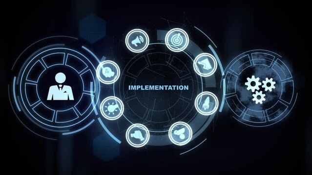 IMPLEMENTATION, web technology concept.  Business, Technology, Internet and network concept.