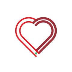 unity concept. heart ribbon icon of lebanon and latvia flags. vector illustration isolated on white background