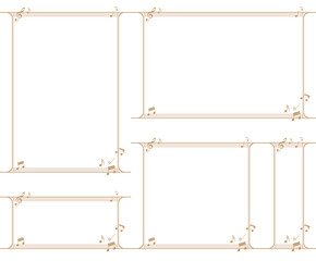 Music-themed decorative frame.Decorative frame.A frame that gave a change in size to the same design.Good frame for a4 size paper.Background for certificate.