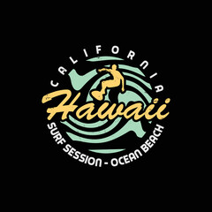 Hawaii illustration typography. perfect for t shirt design