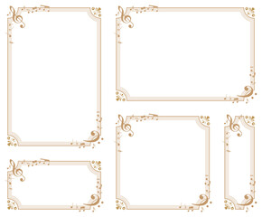 Music-themed decorative frame.Decorative frame.A frame that gave a change in size to the same design.Good frame for a4 size paper.Background for certificate.