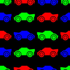 Colorful seamless pattern for background and wallpaper. Modern style abstract texture. vector formats.  Colorful cars pattern.