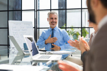 Fototapeta premium Business meeting - manager discussing work with his colleagues.