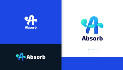 Abstract Letter A Logo Design with Modern and Clean Concept. Initial A Logo with Technology Style in Blue Gradient, Suitable for Business and Technology Logos