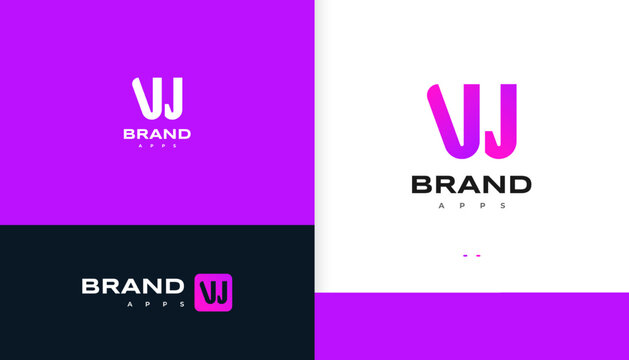 VJ Initial Logo Design. Initial V and J Logo with Modern and Clean Concept