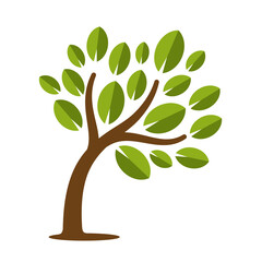 tree logo icon flat vector illustration isolated on white background