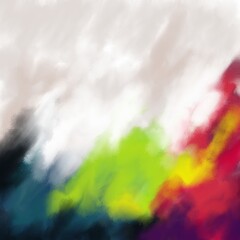 Abstract digital oil painting background, bright and colorful brush strokes.