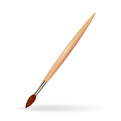 Paintbrush isolated on white background. Back to school. Equipment for painting with paints. Vector illustration.